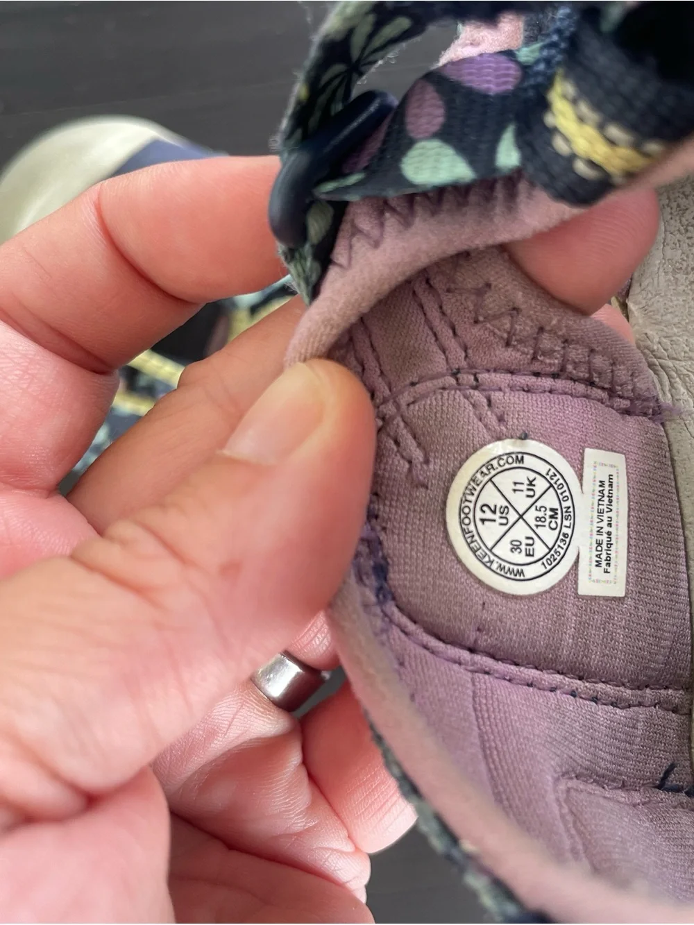 Keen Kids CNX Seacamp Navy and Pink Floral Closed-Toe Sport Sandals